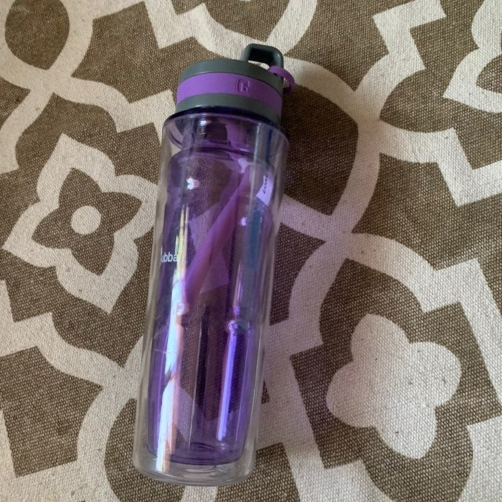 Boba Purple Water Bottle with Straw